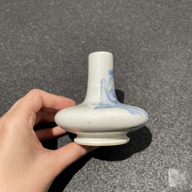 清光绪 青花山水人物故事图荸荠瓶 - 图4